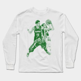 Trae Young - basketball players//green solid Long Sleeve T-Shirt